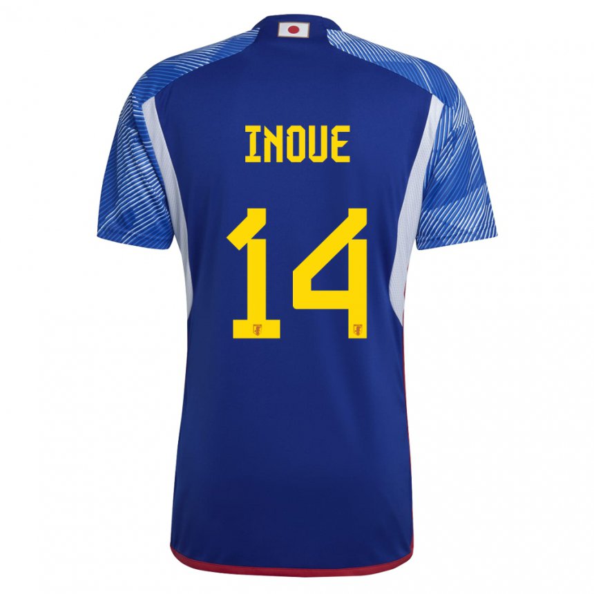 Homme Maillot Japon Ayaka Inoue #14 Bleu Royal Tenues Domicile 22-24 T-shirt Suisse