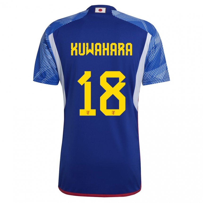 Herren Japanische Rikuto Kuwahara #18 Königsblau Heimtrikot Trikot 22-24 T-shirt Schweiz
