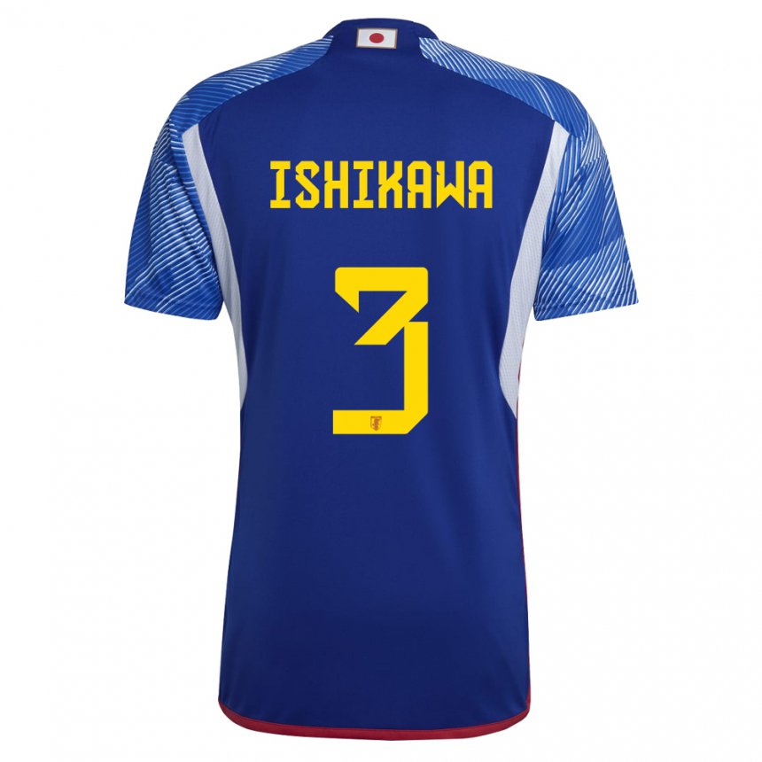 Herren Japanische Seita Ishikawa #3 Königsblau Heimtrikot Trikot 22-24 T-shirt Schweiz