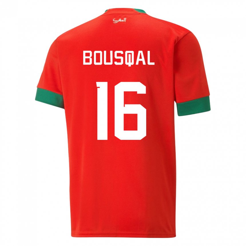 Herren Marokkanische Hamza Bousqal #16 Rot Heimtrikot Trikot 22-24 T-shirt Schweiz