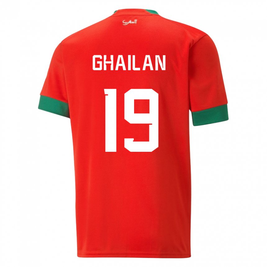Herren Marokkanische Zacarias Ghailan #19 Rot Heimtrikot Trikot 22-24 T-shirt Schweiz
