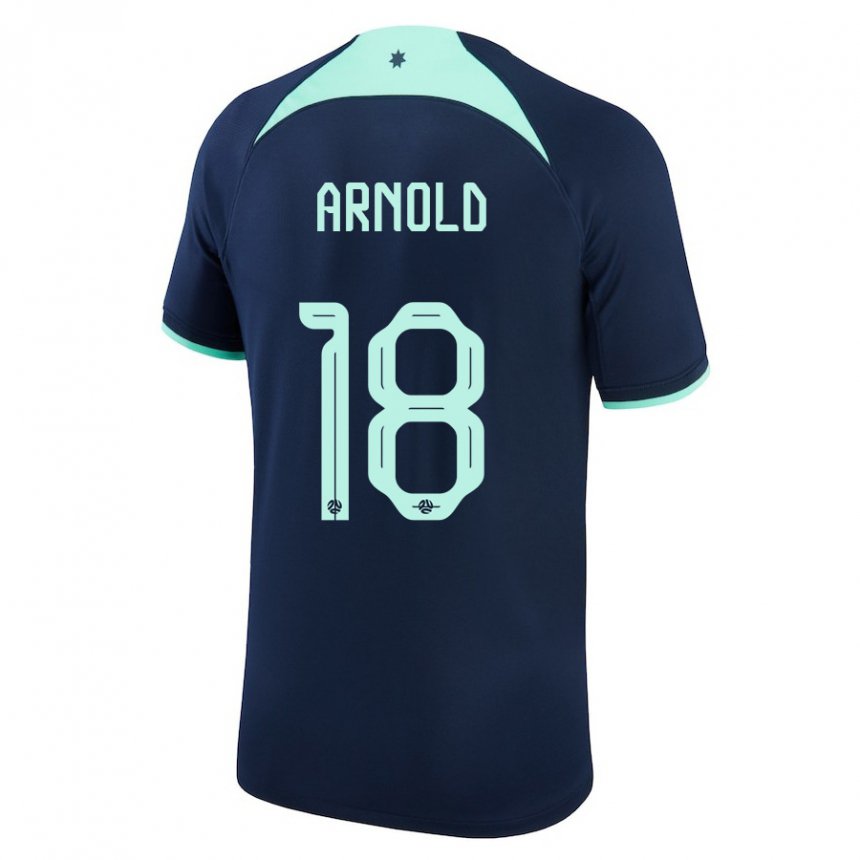 Herren Australische Mackenzie Arnold #18 Dunkelblau Auswärtstrikot Trikot 22-24 T-shirt Schweiz