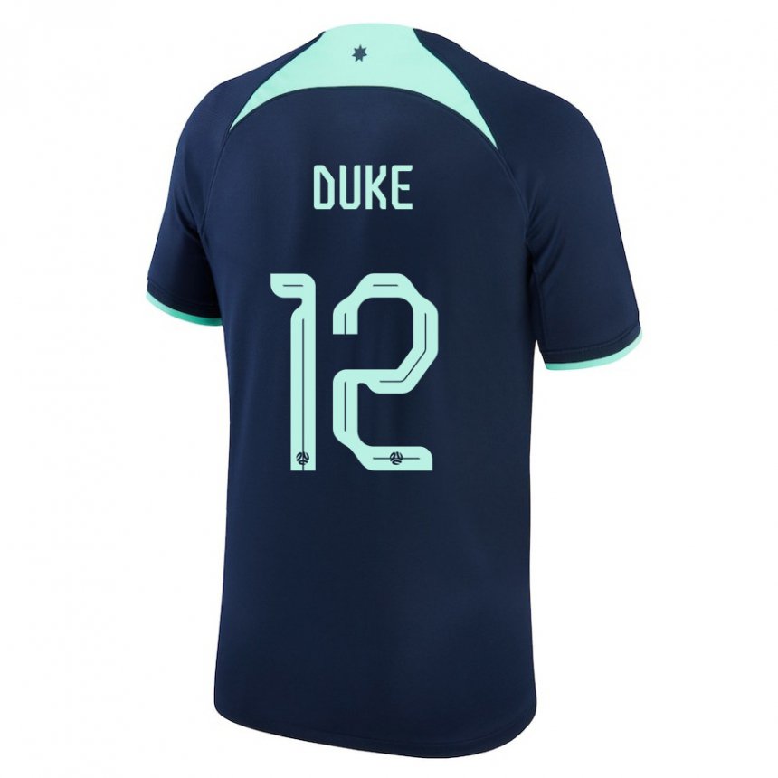 Herren Australische Mitch Duke #12 Dunkelblau Auswärtstrikot Trikot 22-24 T-shirt Schweiz