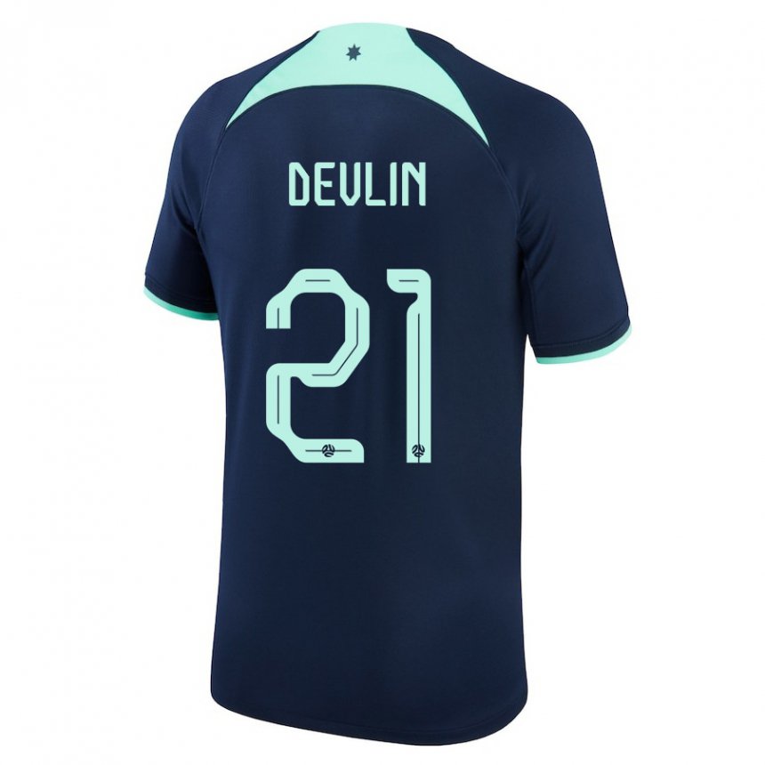 Herren Australische Cameron Devlin #21 Dunkelblau Auswärtstrikot Trikot 22-24 T-shirt Schweiz