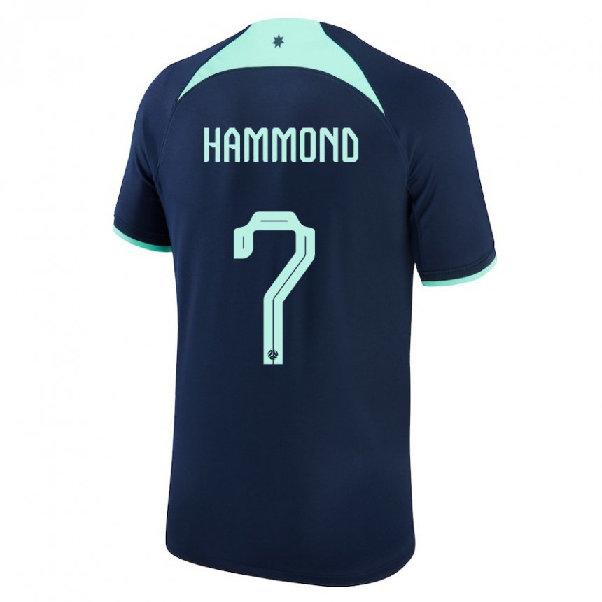 Homme Maillot Australie Tristan Hammond #7 Bleu Foncé Tenues Extérieur 22-24 T-shirt Suisse