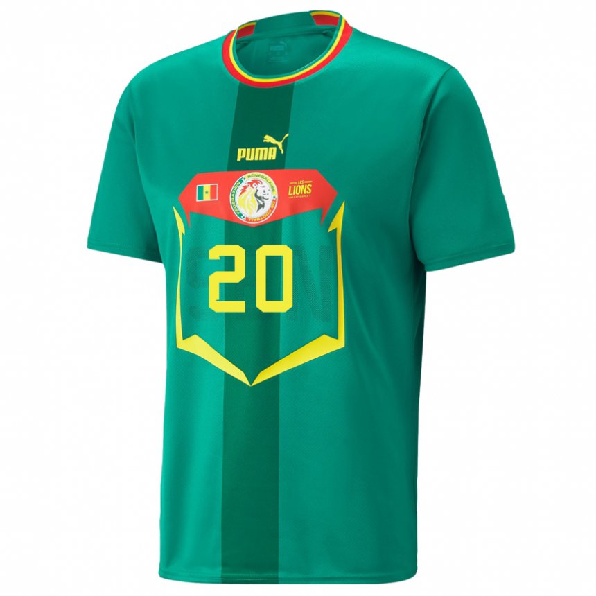 Homme Maillot Sénégal Korka Fall #20 Vert Tenues Extérieur 22-24 T-shirt Suisse