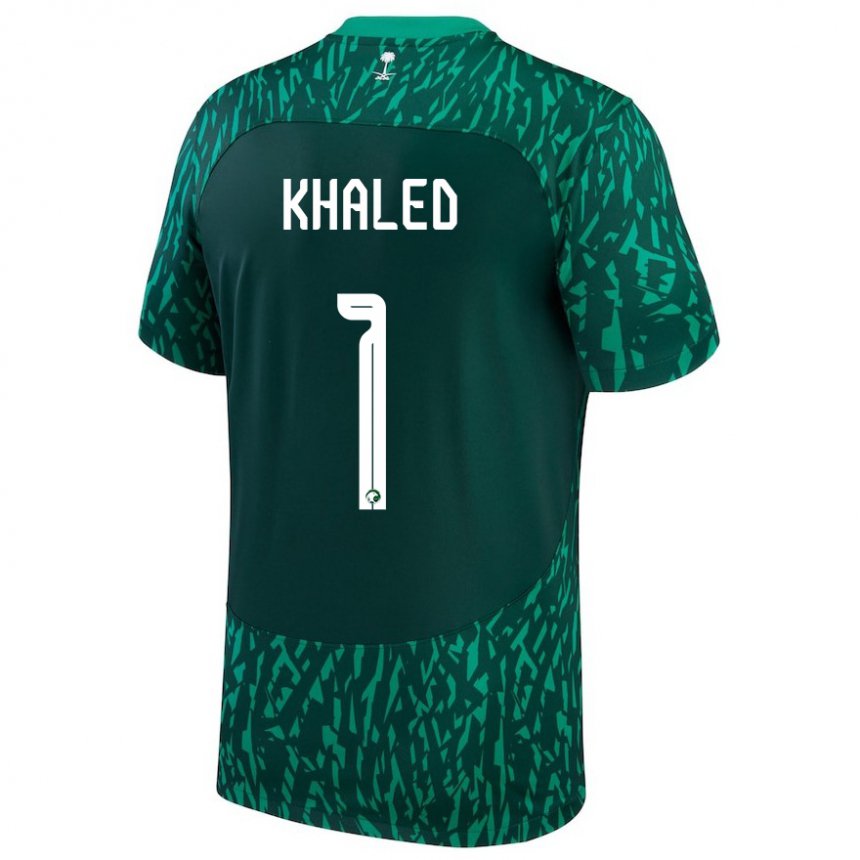 Herren Saudi-arabische Sarah Khaled #1 Dunkelgrün Auswärtstrikot Trikot 22-24 T-shirt Schweiz