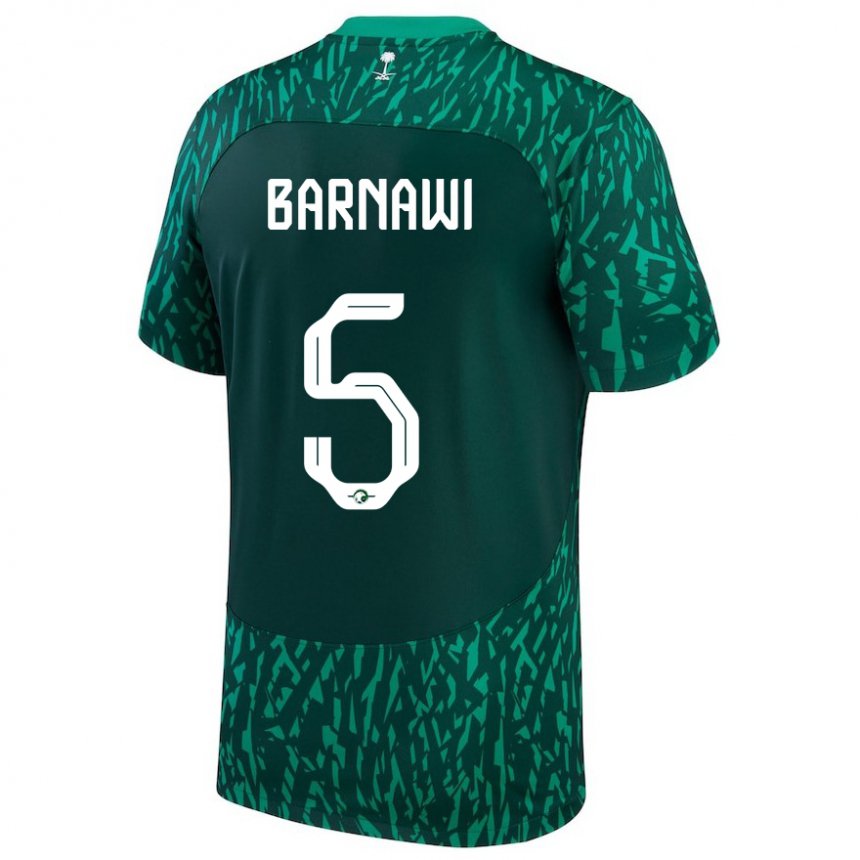 Herren Saudi-arabische Abdulsalam Barnawi #5 Dunkelgrün Auswärtstrikot Trikot 22-24 T-shirt Schweiz