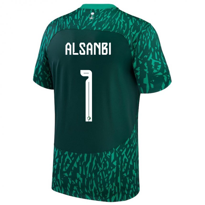 Herren Saudi-arabische Abdulrahman Alsanbi #1 Dunkelgrün Auswärtstrikot Trikot 22-24 T-shirt Schweiz