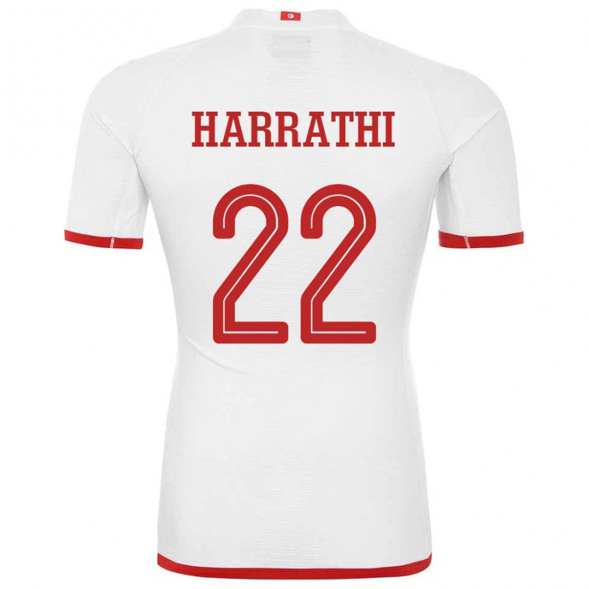 Herren Tunesische Najla Harrathi #22 Weiß Auswärtstrikot Trikot 22-24 T-shirt Schweiz