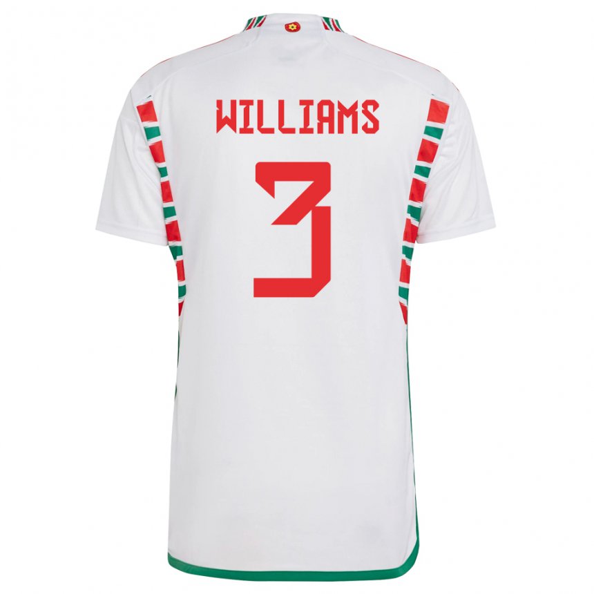 Herren Walisische Zac Williams #3 Weiß Auswärtstrikot Trikot 22-24 T-shirt Schweiz