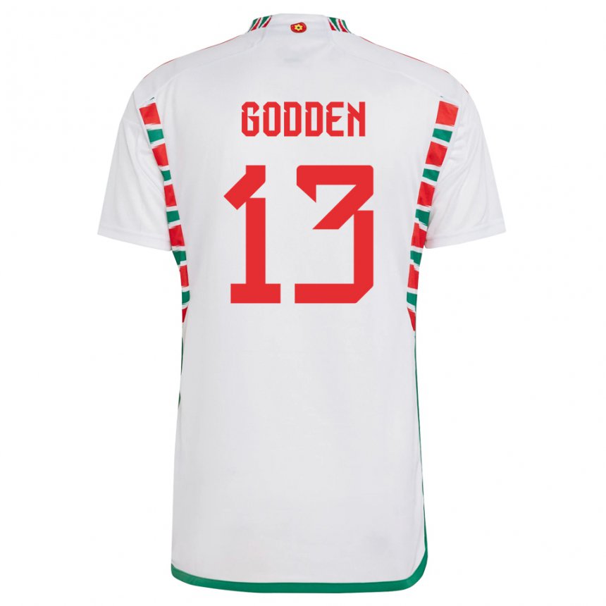 Herren Walisische Scott Godden #13 Weiß Auswärtstrikot Trikot 22-24 T-shirt Schweiz