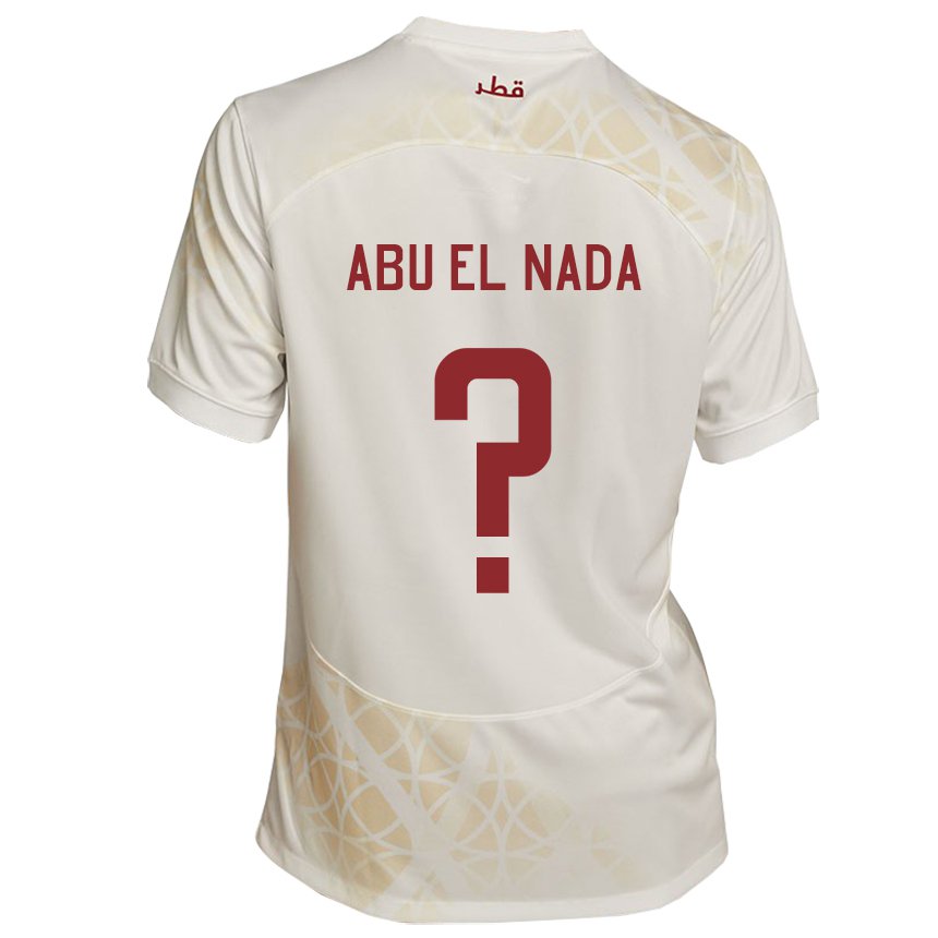 Herren Katarische Mahmoud Abu El Nada #0 Goldbeige Auswärtstrikot Trikot 22-24 T-shirt Schweiz