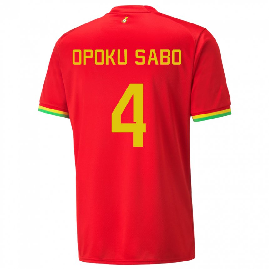 Herren Ghanaische Alex Opoku Sabo #4 Rot Auswärtstrikot Trikot 22-24 T-shirt Schweiz