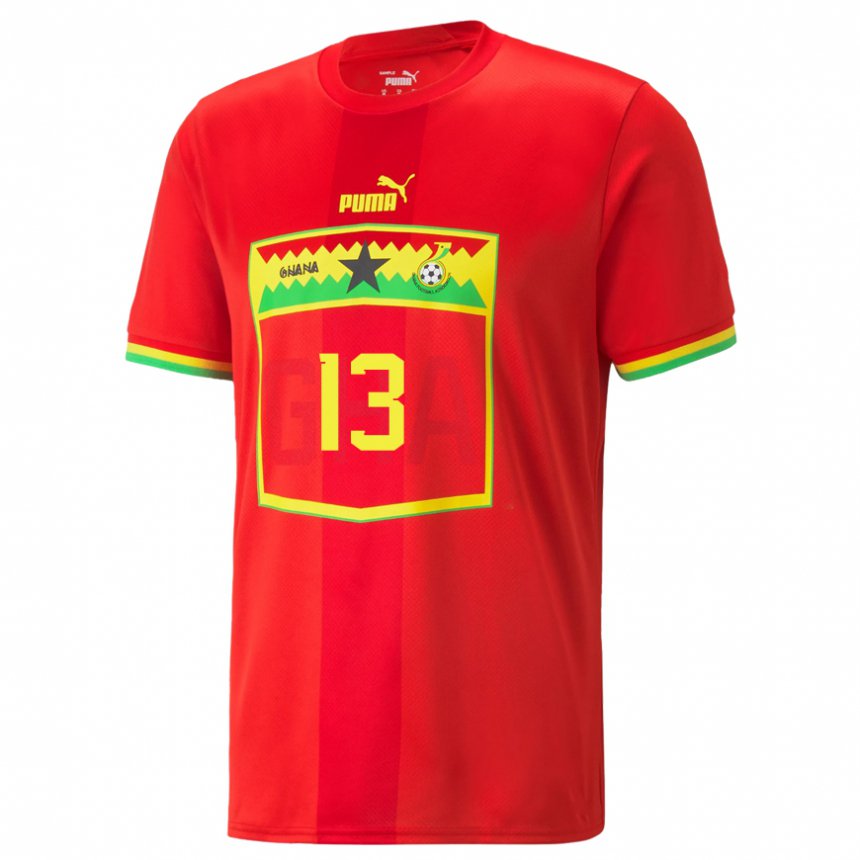 Homme Maillot Ghana Moses Salifu Bawa Zuure #13 Rouge Tenues Extérieur 22-24 T-shirt Suisse