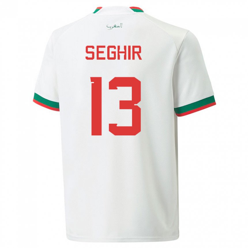 Homme Maillot Maroc Sabah Seghir #13 Blanc Tenues Extérieur 22-24 T-shirt Suisse