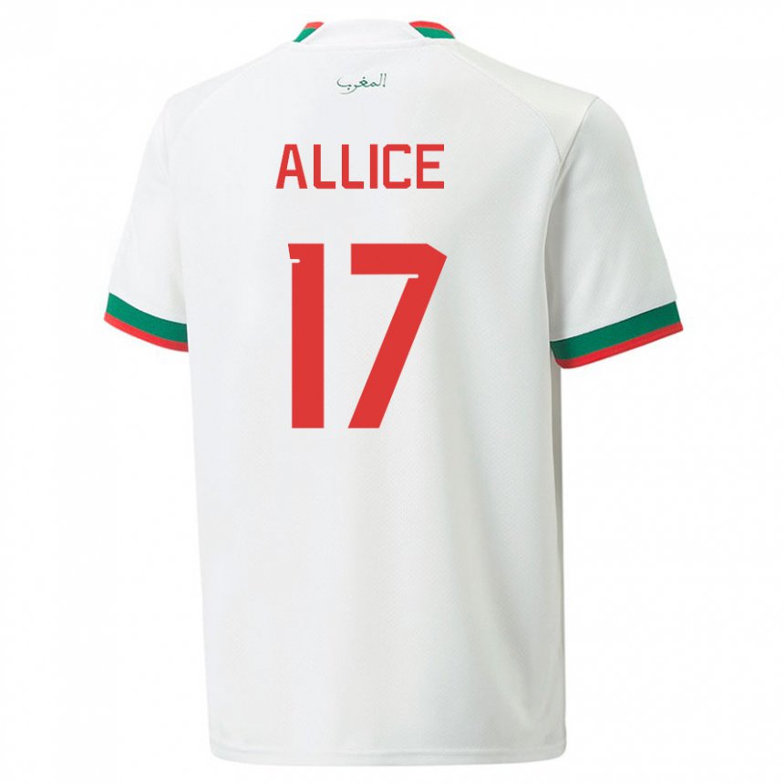 Homme Maillot Maroc Eva Allice #17 Blanc Tenues Extérieur 22-24 T-shirt Suisse