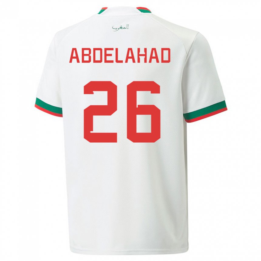 Homme Maillot Maroc Imane Abdelahad #26 Blanc Tenues Extérieur 22-24 T-shirt Suisse