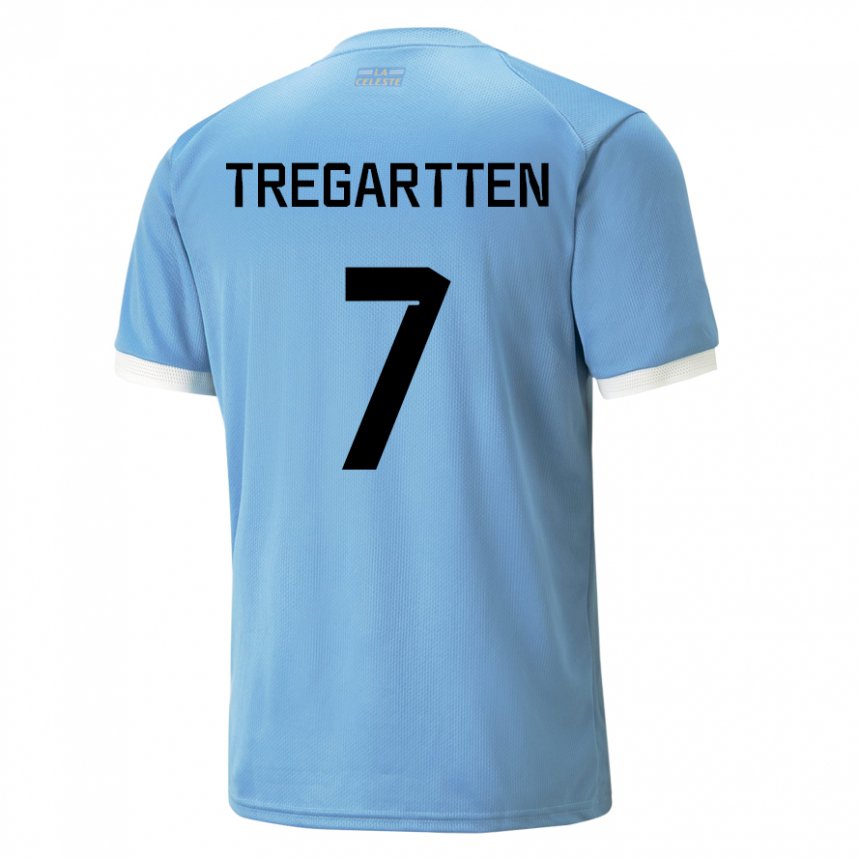 Damen Uruguayische Stephanie Tregartten #7 Blau Heimtrikot Trikot 22-24 T-shirt Schweiz