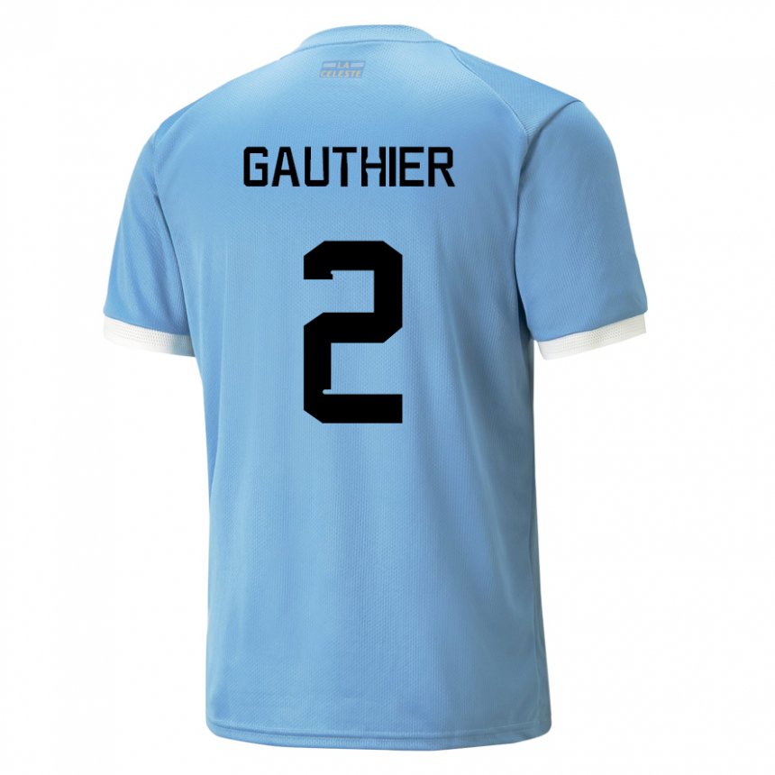 Damen Uruguayische Valentin Gauthier #2 Blau Heimtrikot Trikot 22-24 T-shirt Schweiz