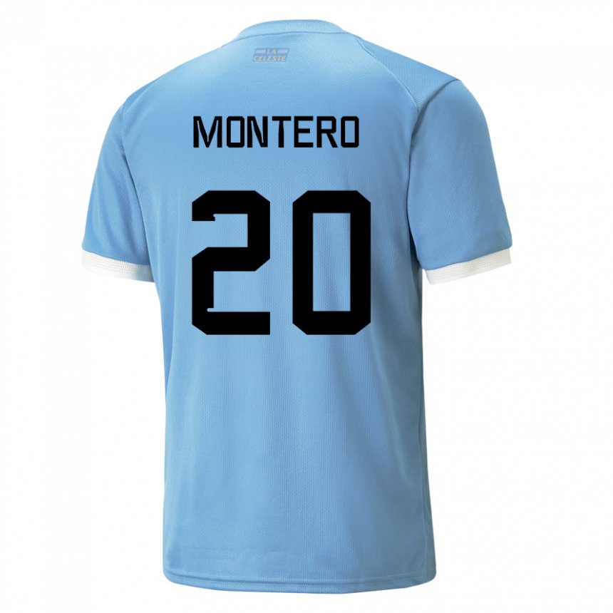 Damen Uruguayische Alfonso Montero #20 Blau Heimtrikot Trikot 22-24 T-shirt Schweiz