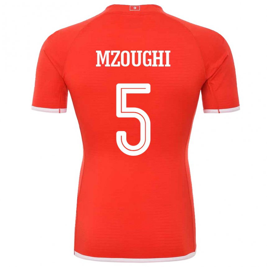 Damen Tunesische Iskander Mzoughi #5 Rot Heimtrikot Trikot 22-24 T-shirt Schweiz