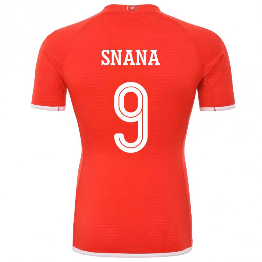 Femme Maillot Tunisie Youssef Snana #9 Rouge Tenues Domicile 22-24 T-shirt Suisse