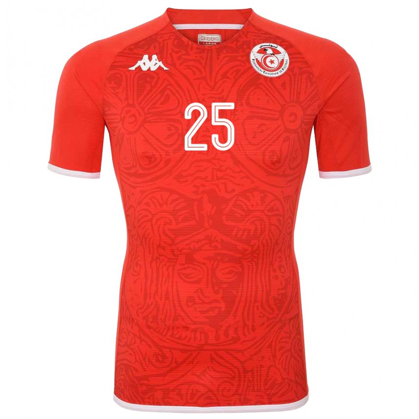 Femme Maillot Tunisie Heni Ben Salah #25 Rouge Tenues Domicile 22-24 T-shirt Suisse