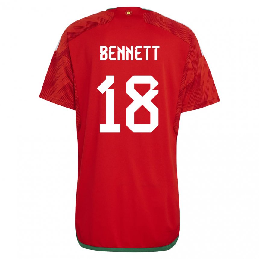 Damen Walisische Murphy Bennett #18 Rot Heimtrikot Trikot 22-24 T-shirt Schweiz