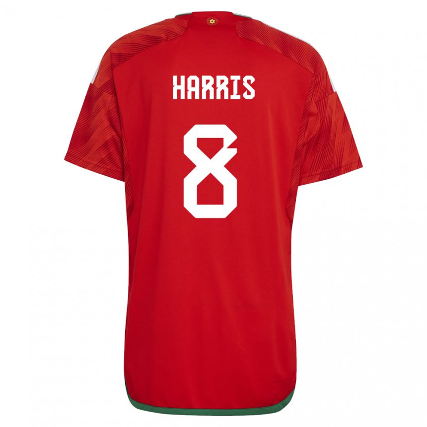 Damen Walisische Luke Harris #8 Rot Heimtrikot Trikot 22-24 T-shirt Schweiz