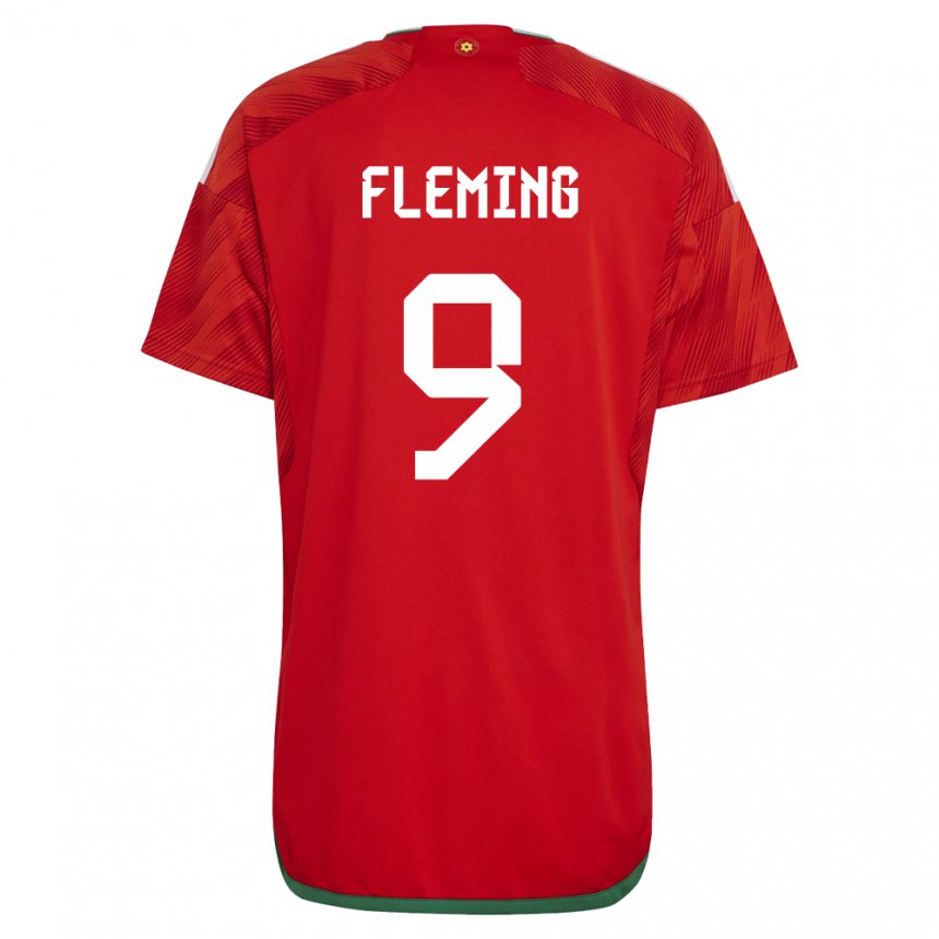 Damen Walisische Cole Fleming #9 Rot Heimtrikot Trikot 22-24 T-shirt Schweiz