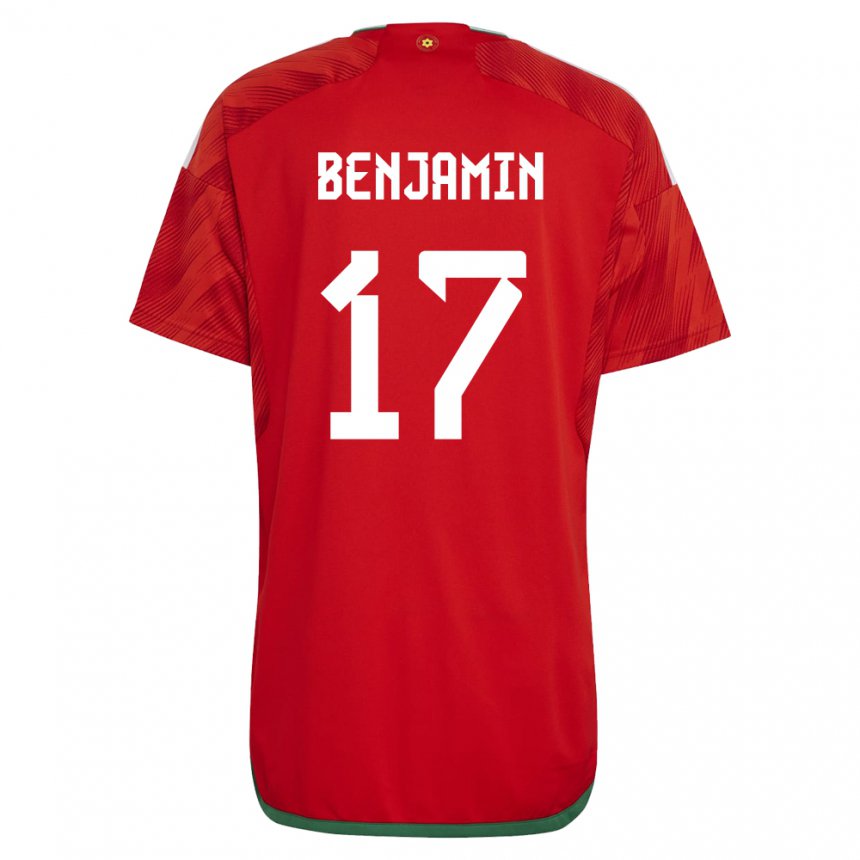 Damen Walisische Omari Benjamin #17 Rot Heimtrikot Trikot 22-24 T-shirt Schweiz