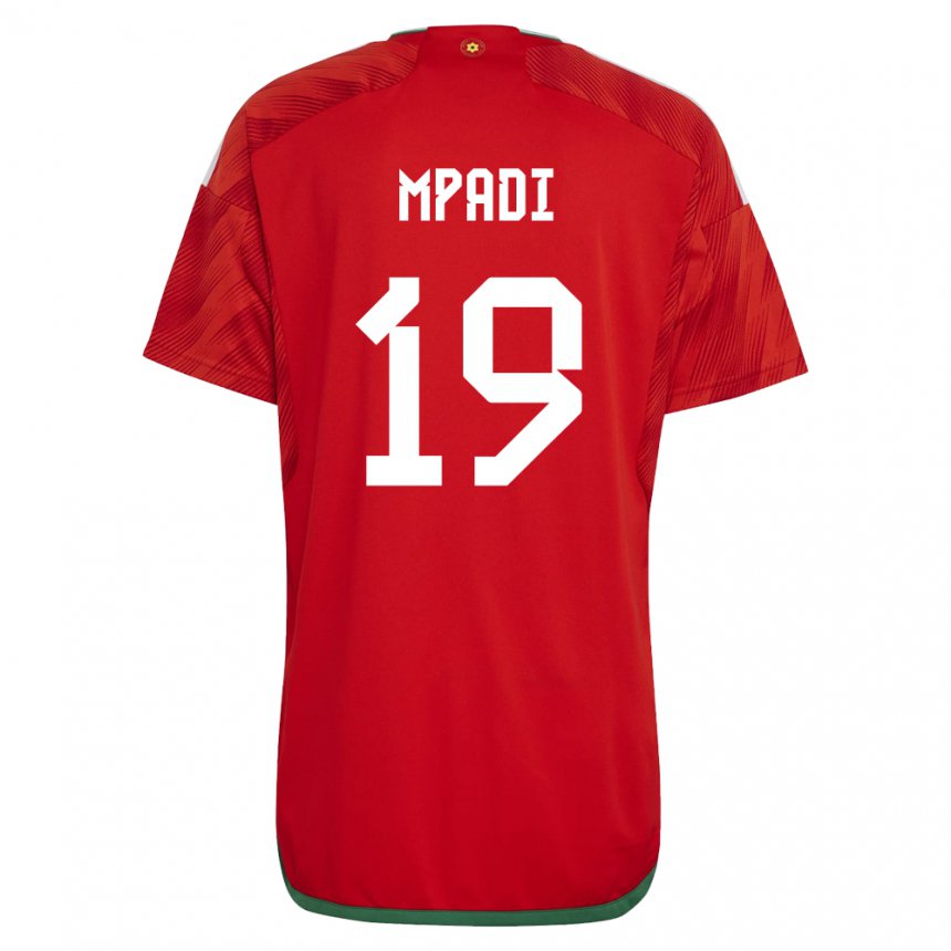 Damen Walisische Japhet Mpadi #19 Rot Heimtrikot Trikot 22-24 T-shirt Schweiz