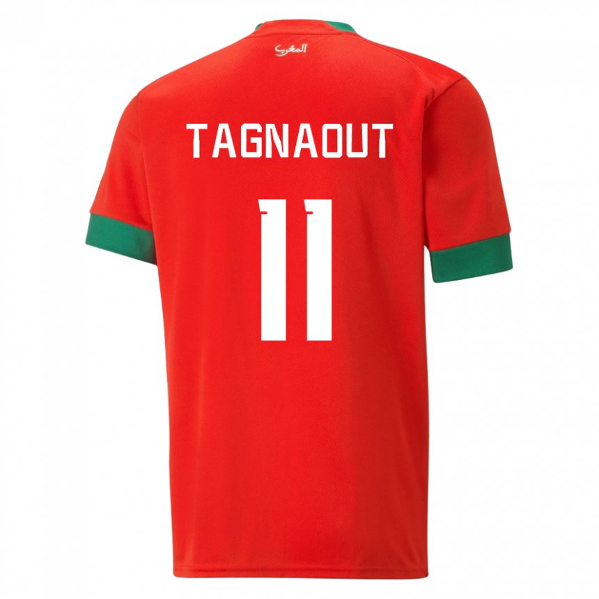 Femme Maillot Maroc Fatima Tagnaout #11 Rouge Tenues Domicile 22-24 T-shirt Suisse