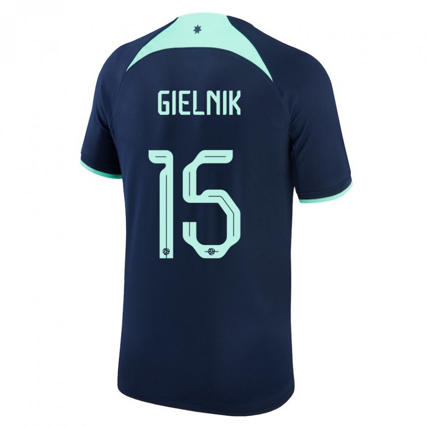 Damen Australische Emily Gielnik #15 Dunkelblau Auswärtstrikot Trikot 22-24 T-shirt Schweiz