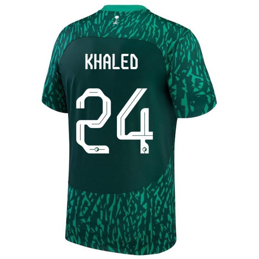 Femme Maillot Arabie Saoudite Atheer Khaled #24 Vert Foncé Tenues Extérieur 22-24 T-shirt Suisse