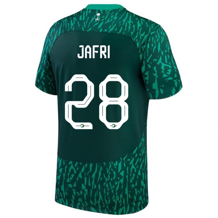 Damen Saudi-arabische Farah Jafri #28 Dunkelgrün Auswärtstrikot Trikot 22-24 T-shirt Schweiz