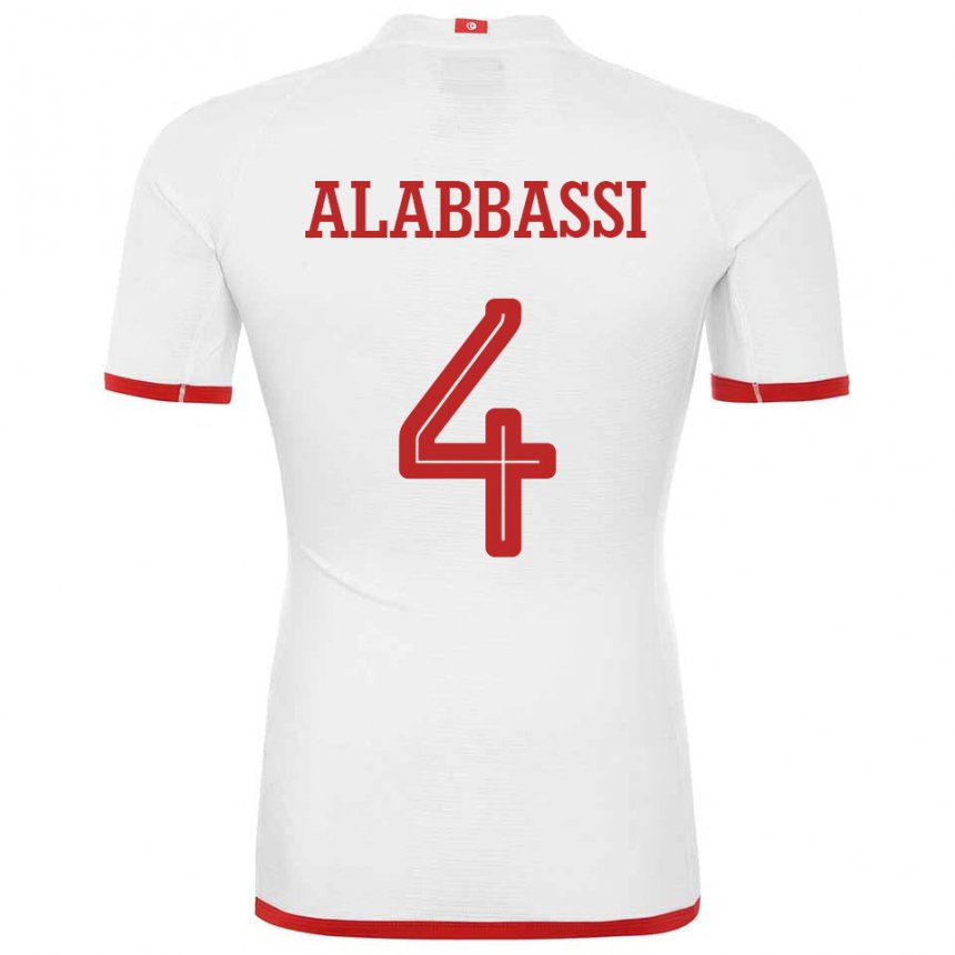 Femme Maillot Tunisie Chaima Alabbassi #4 Blanc Tenues Extérieur 22-24 T-shirt Suisse