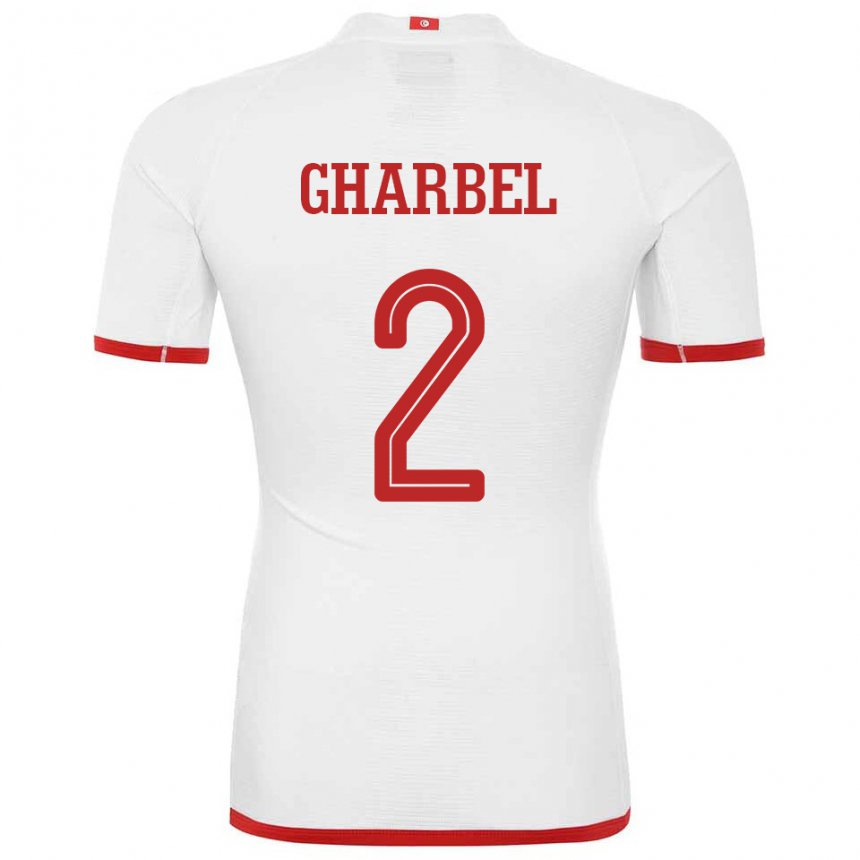 Damen Tunesische Mahmoud Gharbel #2 Weiß Auswärtstrikot Trikot 22-24 T-shirt Schweiz