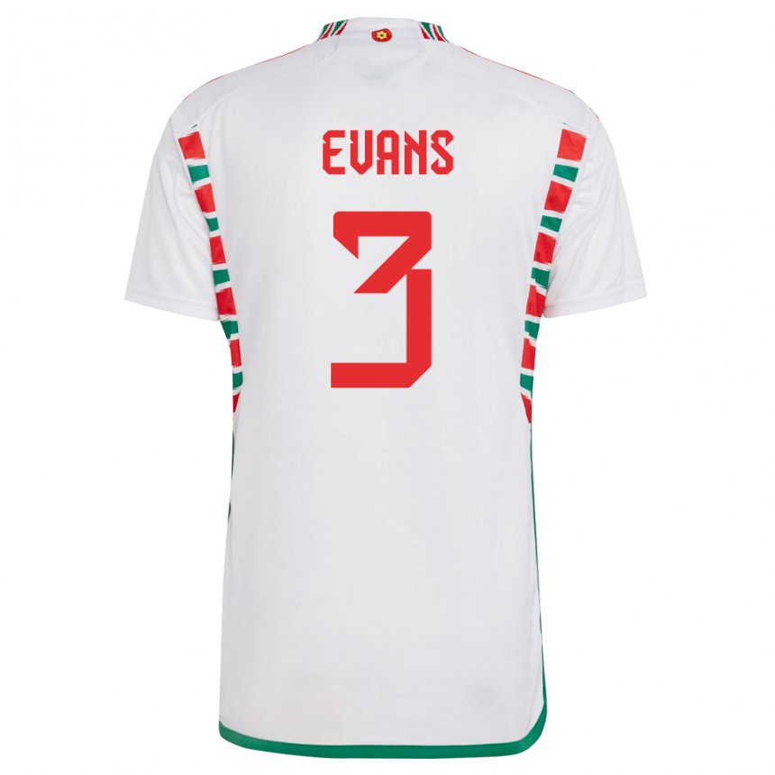 Damen Walisische Gemma Evans #3 Weiß Auswärtstrikot Trikot 22-24 T-shirt Schweiz