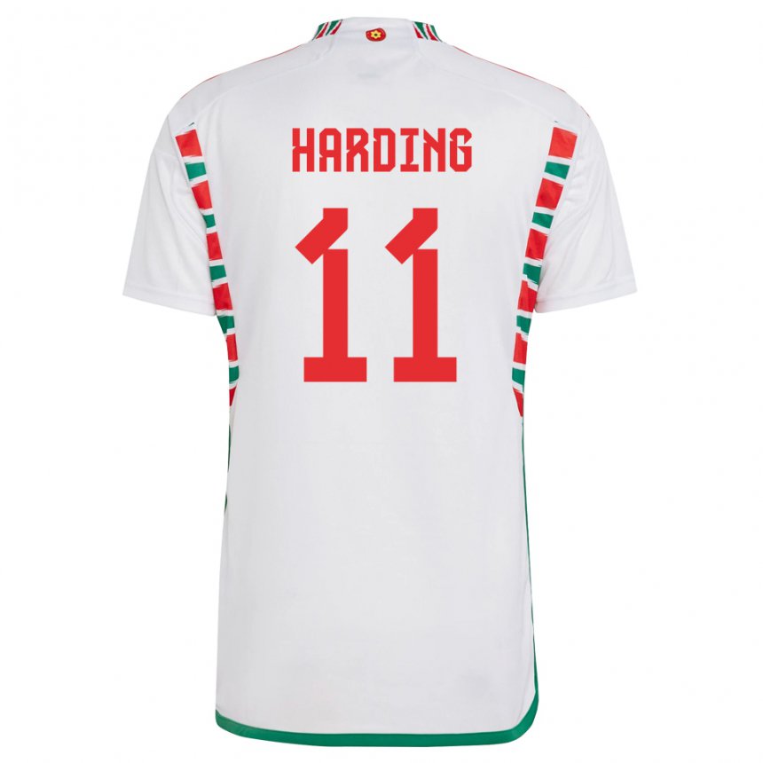 Damen Walisische Natasha Harding #11 Weiß Auswärtstrikot Trikot 22-24 T-shirt Schweiz