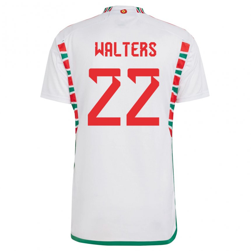 Damen Walisische Georgia Walters #22 Weiß Auswärtstrikot Trikot 22-24 T-shirt Schweiz