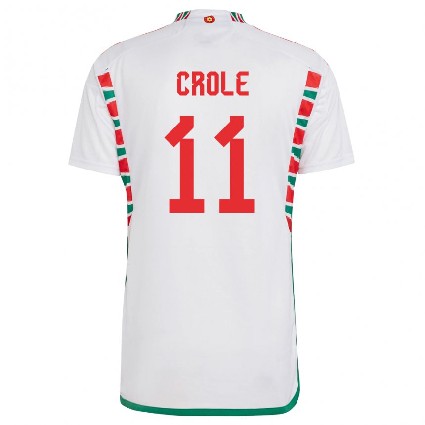 Damen Walisische James Crole #11 Weiß Auswärtstrikot Trikot 22-24 T-shirt Schweiz