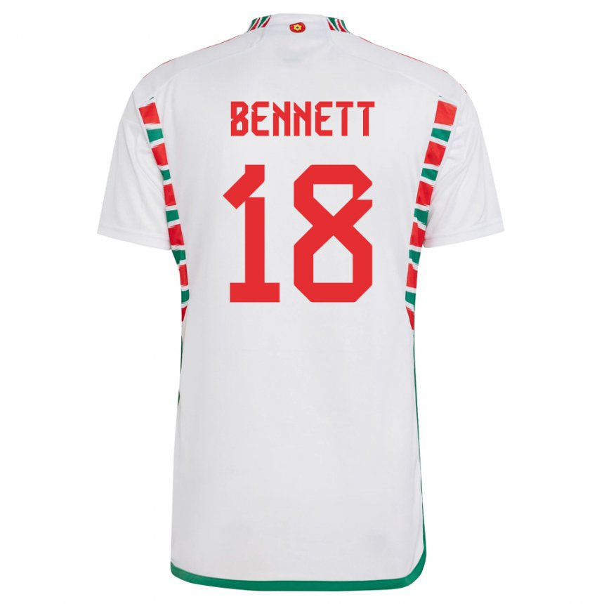 Damen Walisische Murphy Bennett #18 Weiß Auswärtstrikot Trikot 22-24 T-shirt Schweiz