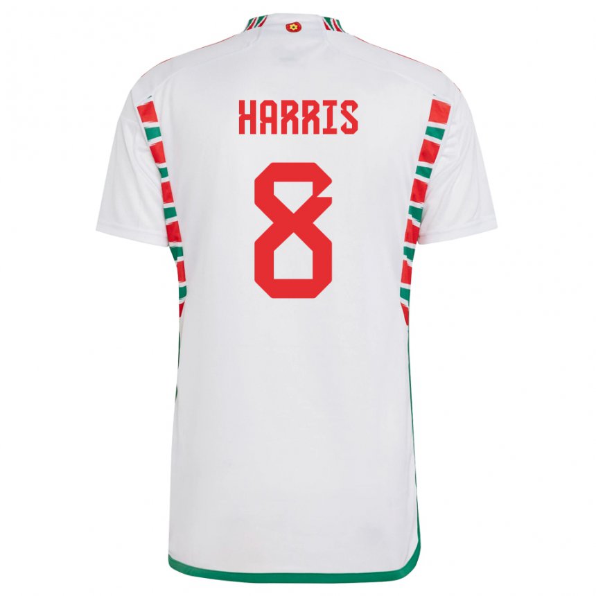 Damen Walisische Luke Harris #8 Weiß Auswärtstrikot Trikot 22-24 T-shirt Schweiz