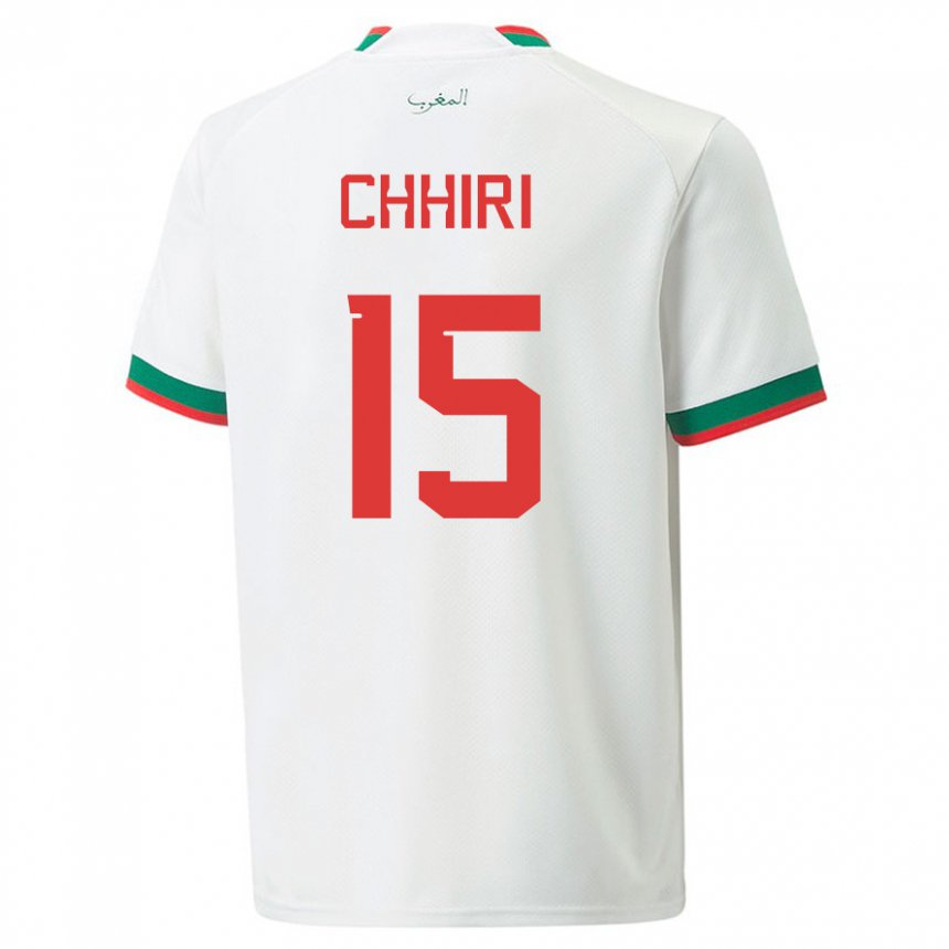 Femme Maillot Maroc Ghizlane Chhiri #15 Blanc Tenues Extérieur 22-24 T-shirt Suisse