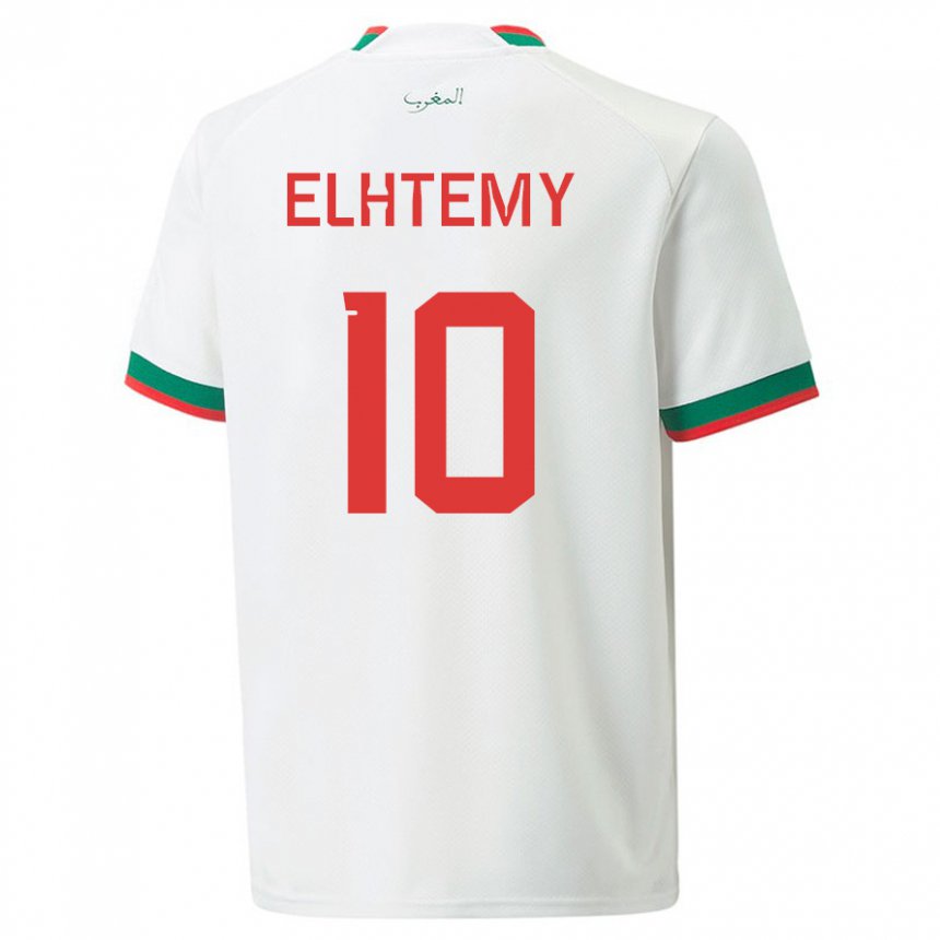 Femme Maillot Maroc Mountassir Elhtemy #10 Blanc Tenues Extérieur 22-24 T-shirt Suisse