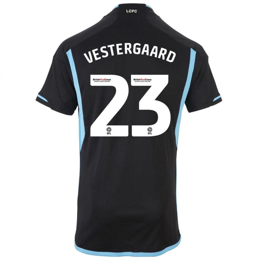 Kinder Jannik Vestergaard #23 Schwarz Auswärtstrikot Trikot 2023/24 T-Shirt Schweiz