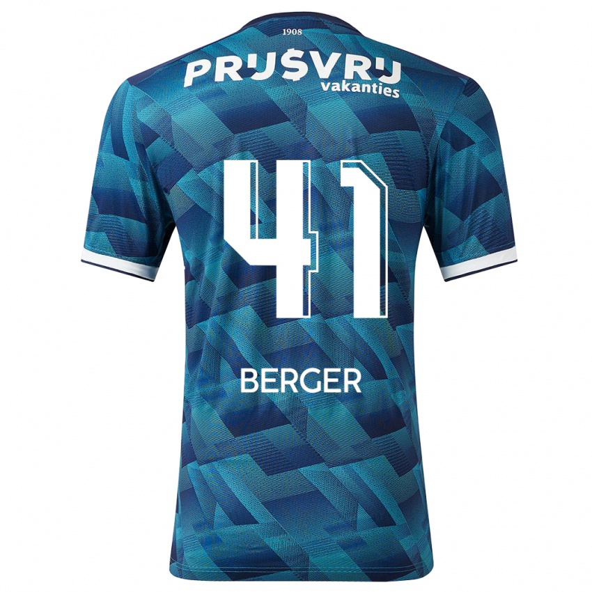 Kinder Mannou Berger #41 Blau Auswärtstrikot Trikot 2023/24 T-Shirt Schweiz