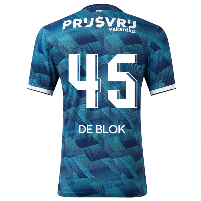 Kinder Lars De Blok #45 Blau Auswärtstrikot Trikot 2023/24 T-Shirt Schweiz